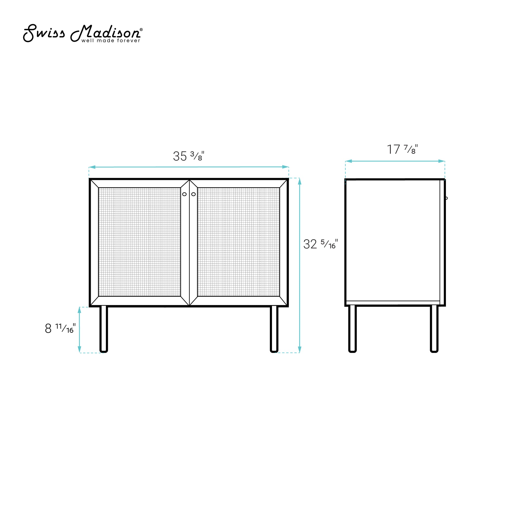 Swiss Madison Classe 36-inch freestanding bathroom vanity in Natural Oak — view 5