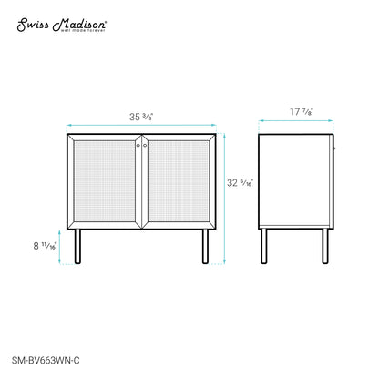 Swiss Madison Classe 36-inch bathroom vanity in Dark Walnut Cabinet Only — view 5