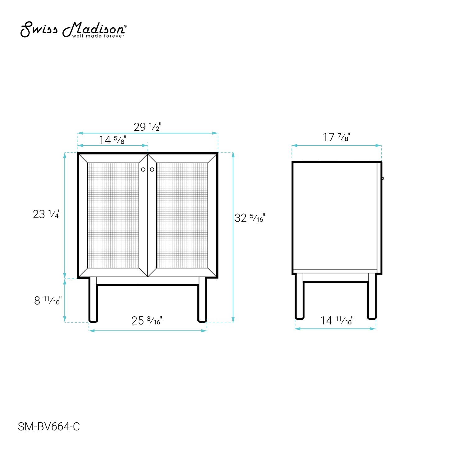 Swiss Madison Classe 30-inch bathroom vanity in Oak-Cabinet Only — view 4