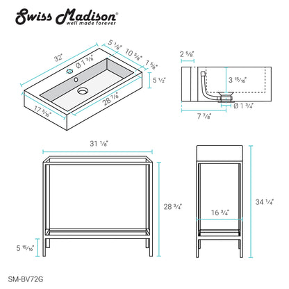 Swiss Madison Pierre freestanding bathroom vanity — view 11