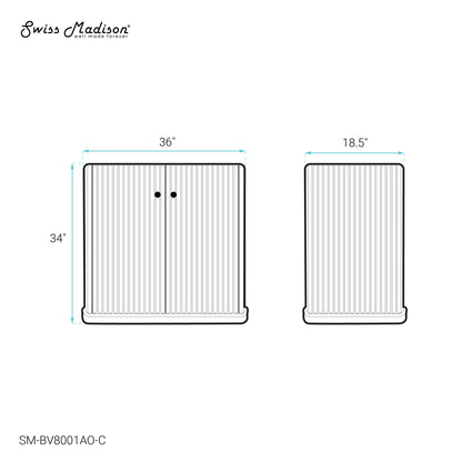 Swiss Madison, Lafayette 36" Freestanding Bathroom Vanity Cabinet without Top in Black Oak