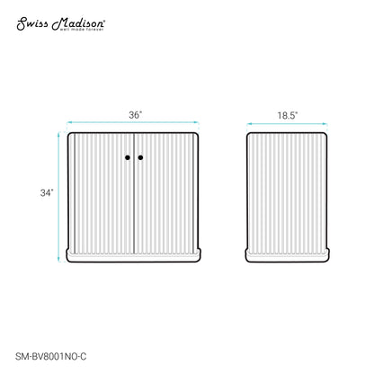 Swiss Madison, Lafayette 36" Freestanding Bathroom Vanity Cabinet without Top in Natural Oak