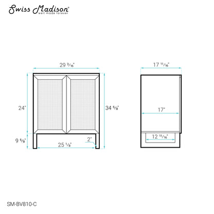 Swiss Madison, Arles 30 Single, Bathroom Vanity in Honey Cabinet