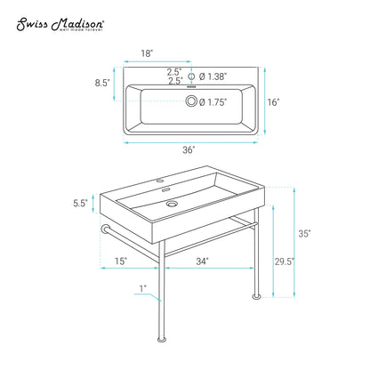 Swiss Madison Carre bathroom vanity — view 10