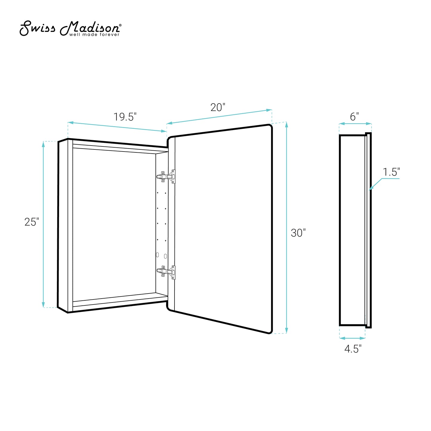 Swiss Madison Pierre wall-mount bathroom vanity in Brushed Gold — view 8
