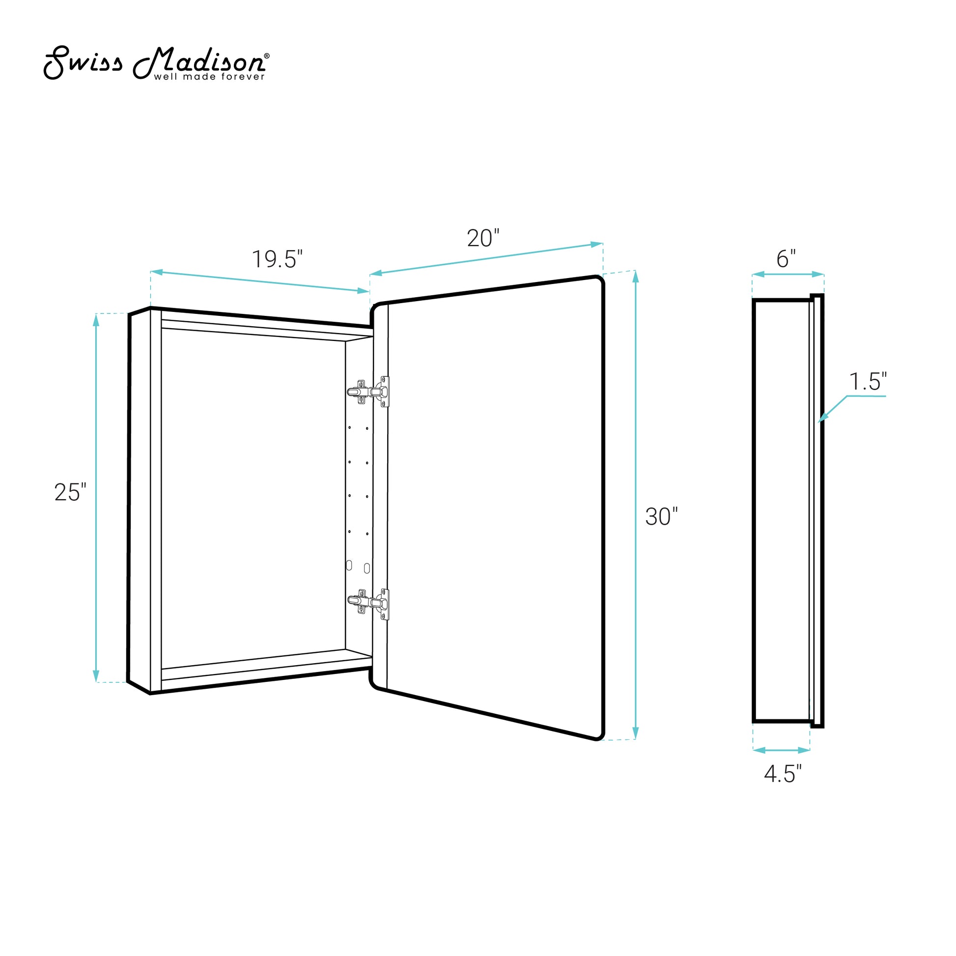 Swiss Madison Pierre wall-mount bathroom vanity in Brushed Gold — view 8