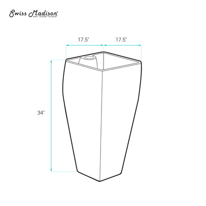 Swiss Madison, Carre One Piece Pedestal Sink