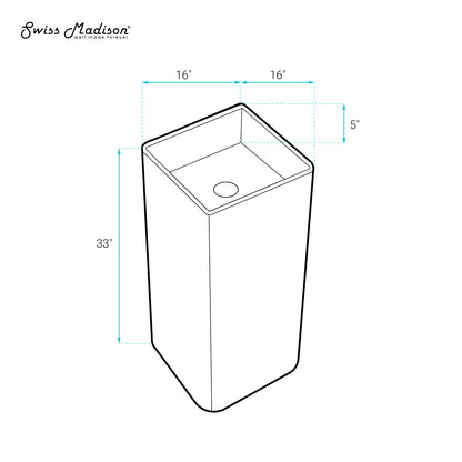 Swiss Madison, Claire One-Piece Pedestal Sink