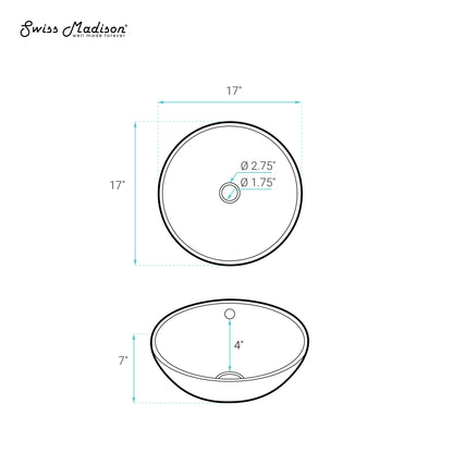 Swiss Madison, Sublime Round Vessel Sink in Matte White