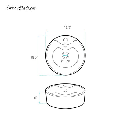Swiss Madison, Monaco Round Vessel Sink with Faucet Mount