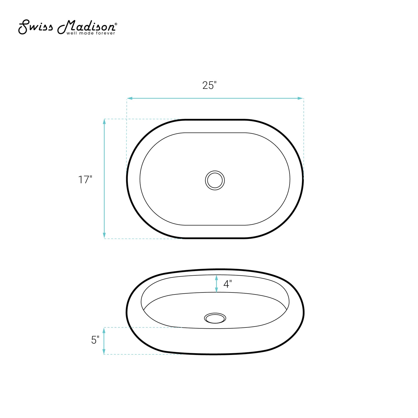 Swiss Madison, Plaisir Oval Vessel Sink
