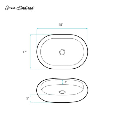 Swiss Madison, Plaisir Oval Vessel Sink