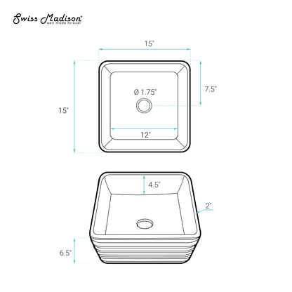 Swiss Madison, Adour 14'' Vessel Sink in White