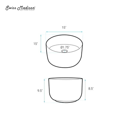 Swiss Madison, Calice 15'' Vessel Sink in White