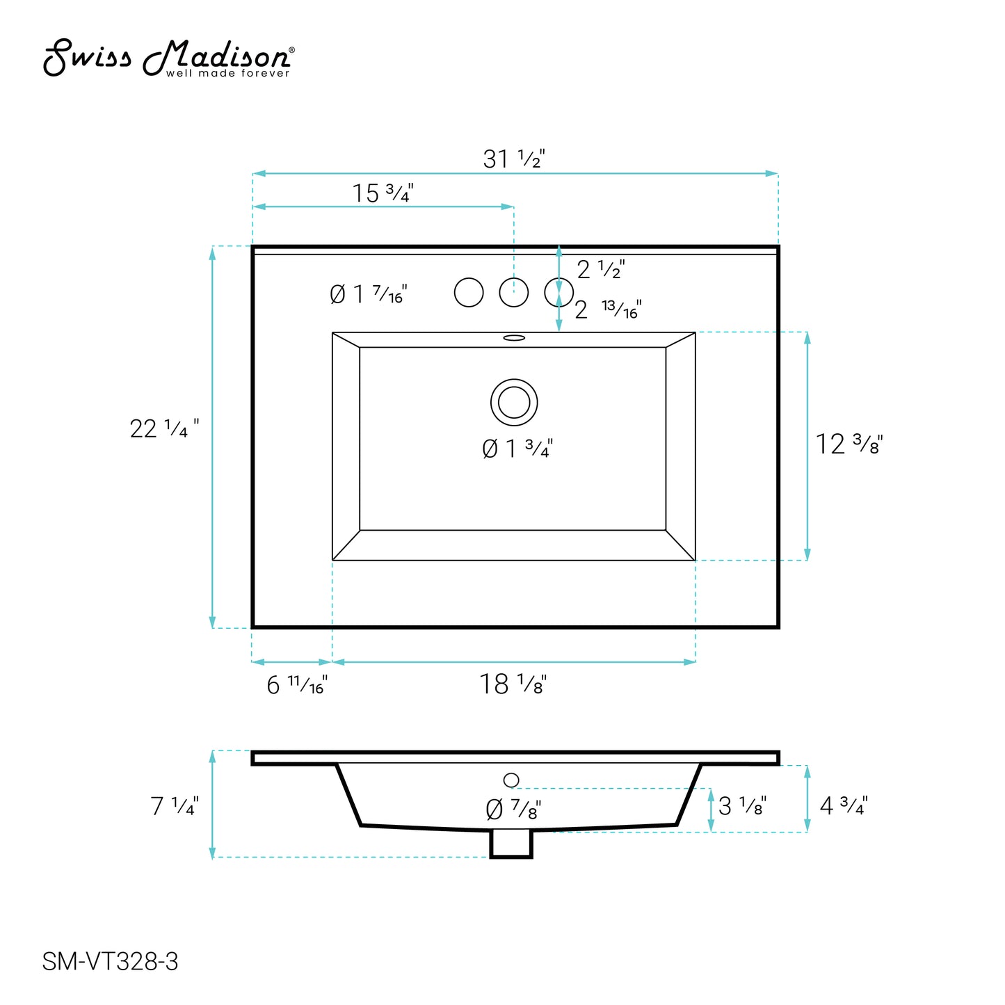 Swiss Madison Voltaire bathroom vanity — view 8