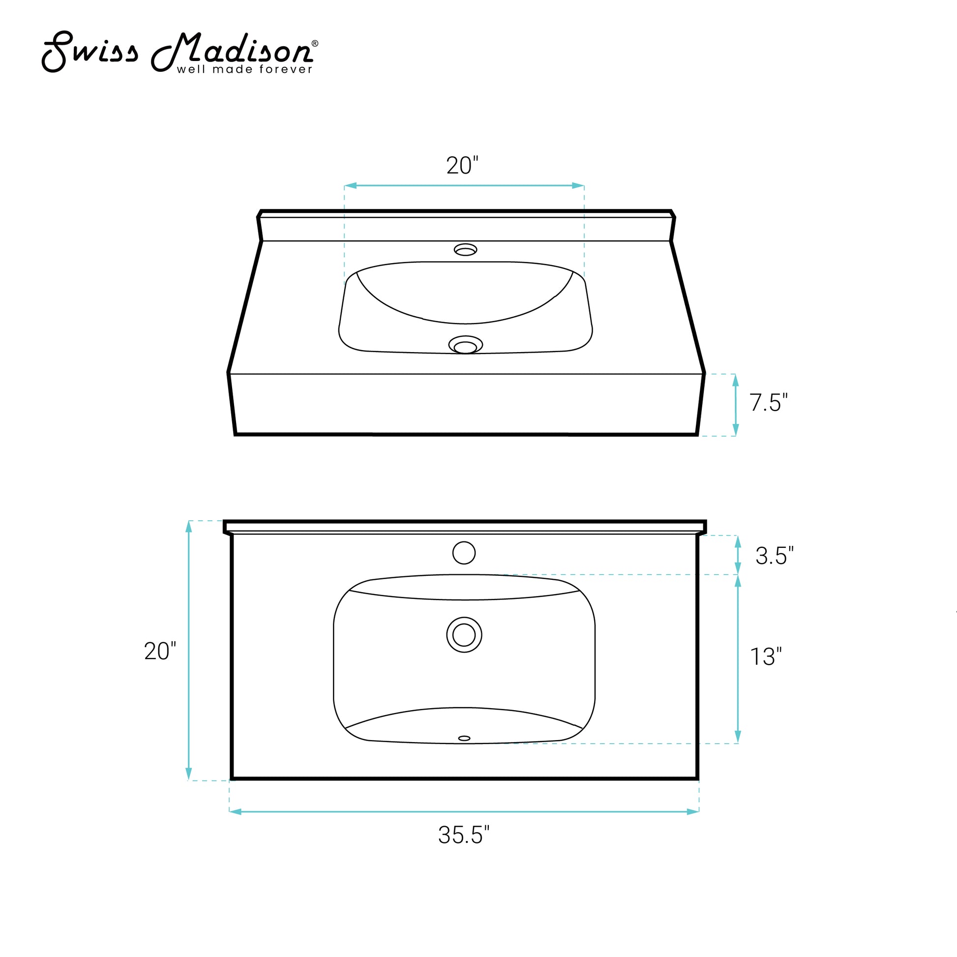 Swiss Madison Avancer 36-inch wall-mount bathroom vanity in Storm Grey — view 10
