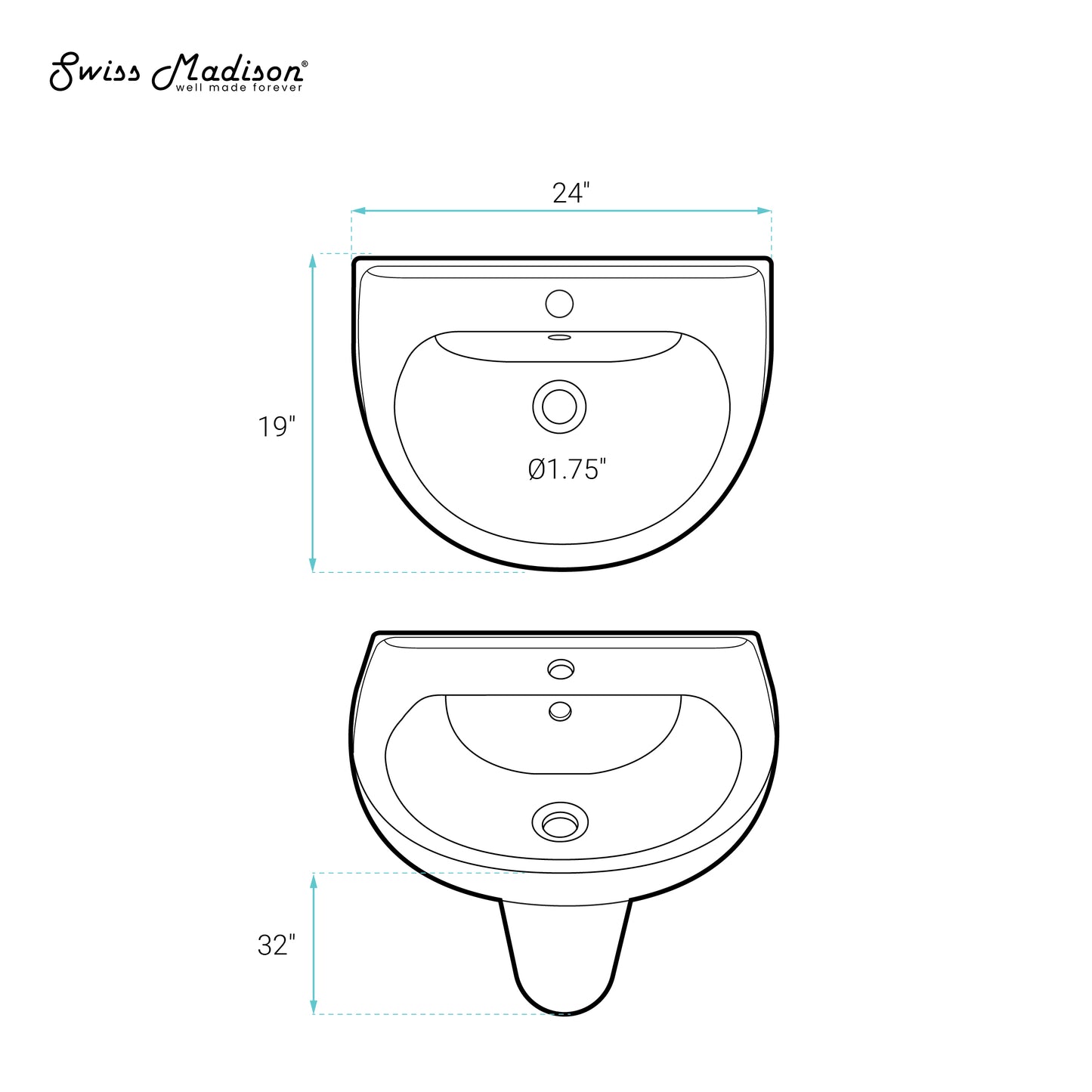 Swiss Madison, Cache Wall Mount Sink