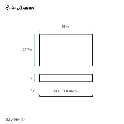 Swiss Madison, Monaco 36" Floating Bathroom Shelf in Glossy White (SM-VS252)