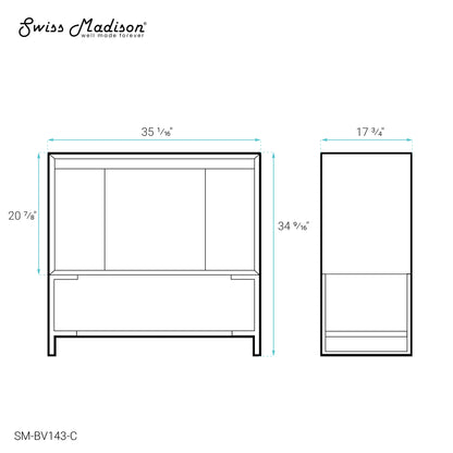 Swiss Madison Marseille 36-inch bathroom vanity in Oak - Cabinet Only — view 4
