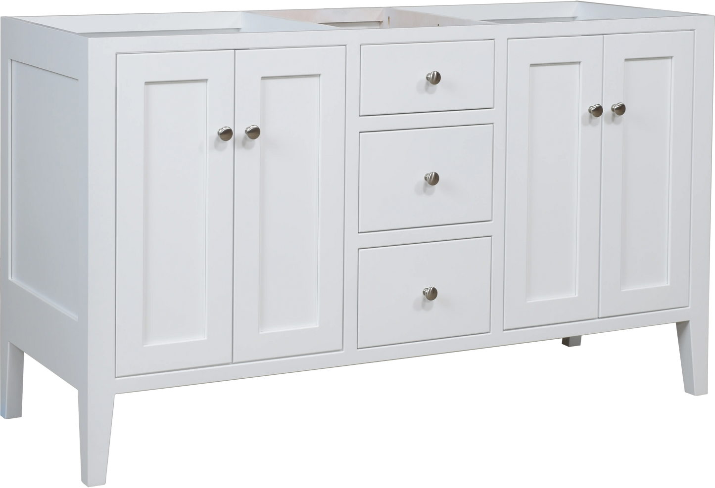 Trusty Wood Charleston Bathroom Vanity 60" with Four Doors and Three Drawers