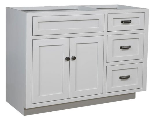 Trusty Wood Designer Series Bathroom Vanity 42" with Two Doors and Three Drawers Left