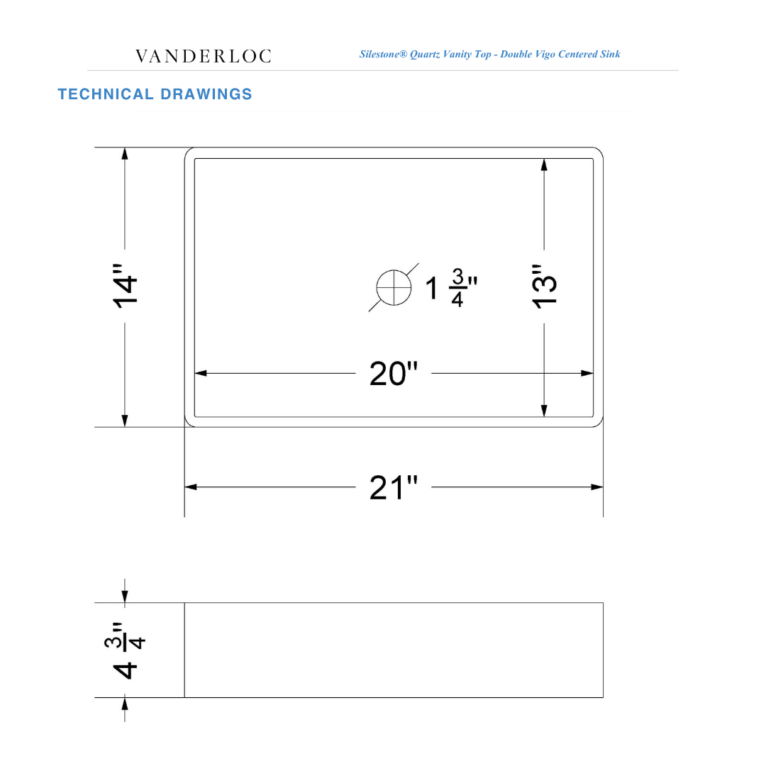 Vanderloc 79" Silestone® Quartz Vanity Top Double Vigo Centered Sink