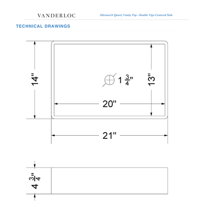 Vanderloc 79" Silestone® Quartz Vanity Top Double Vigo Centered Sink