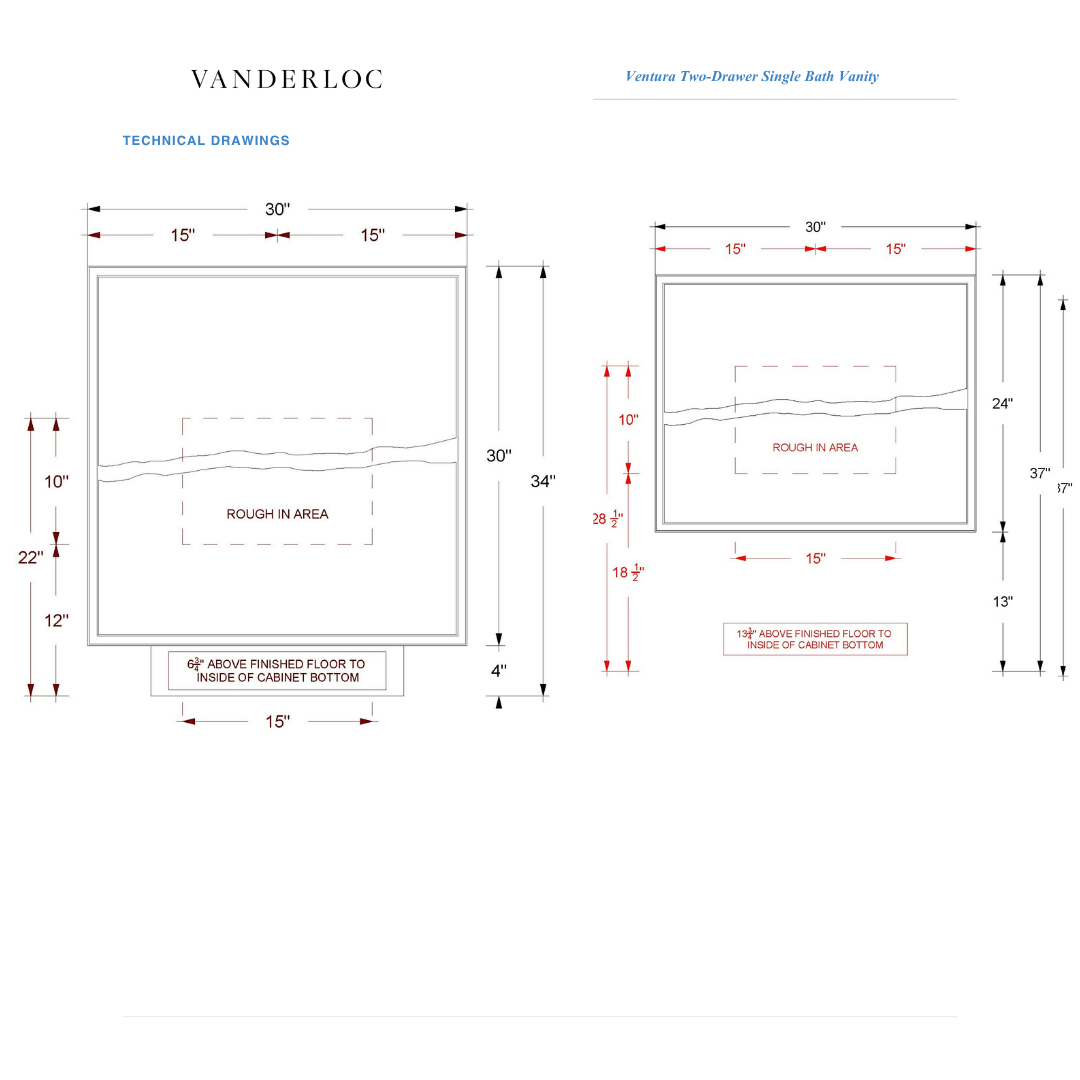 Vanderloc Ventura Two-Drawer Single Bath Vanity