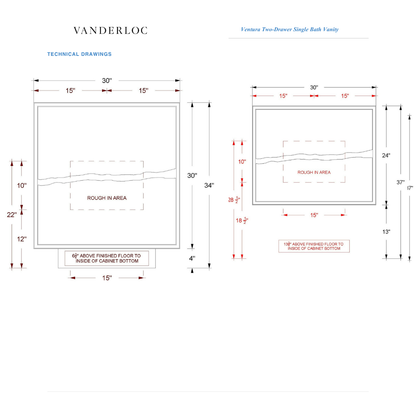 Vanderloc Ventura Two-Drawer Single Bath Vanity