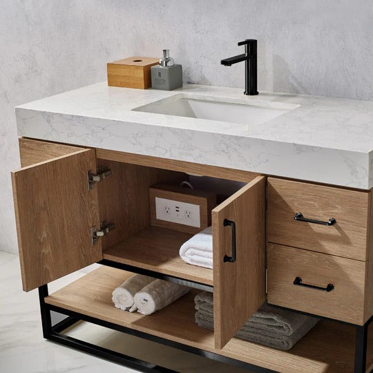 Vinnova Alistair bathroom vanity in North American Oak — view 4