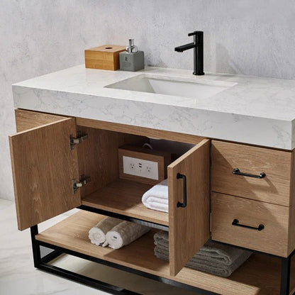 Vinnova Alistair bathroom vanity in North American Oak — view 4