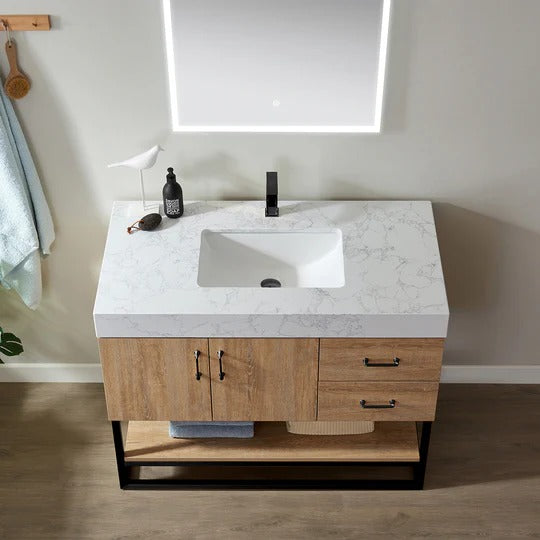 Vinnova Alistair bathroom vanity in North American Oak — view 9
