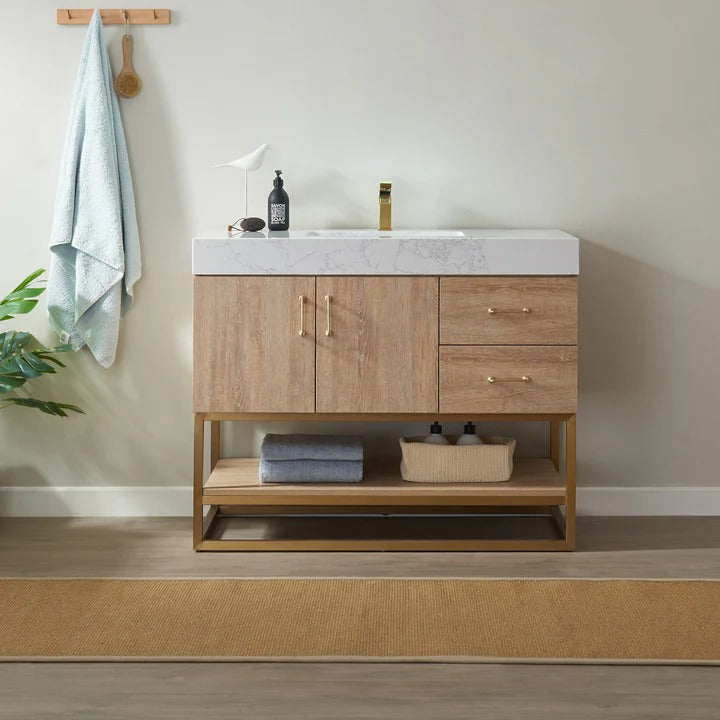 Vinnova Alistair 42-inch bathroom vanity in North American Oak — view 4