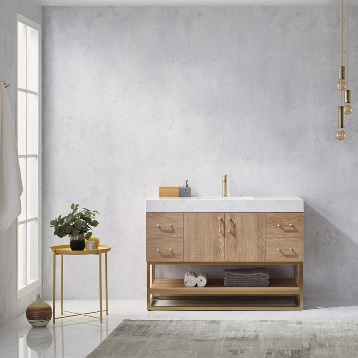 Vinnova Alistair 48-inch bathroom vanity in North American Oak — view 2