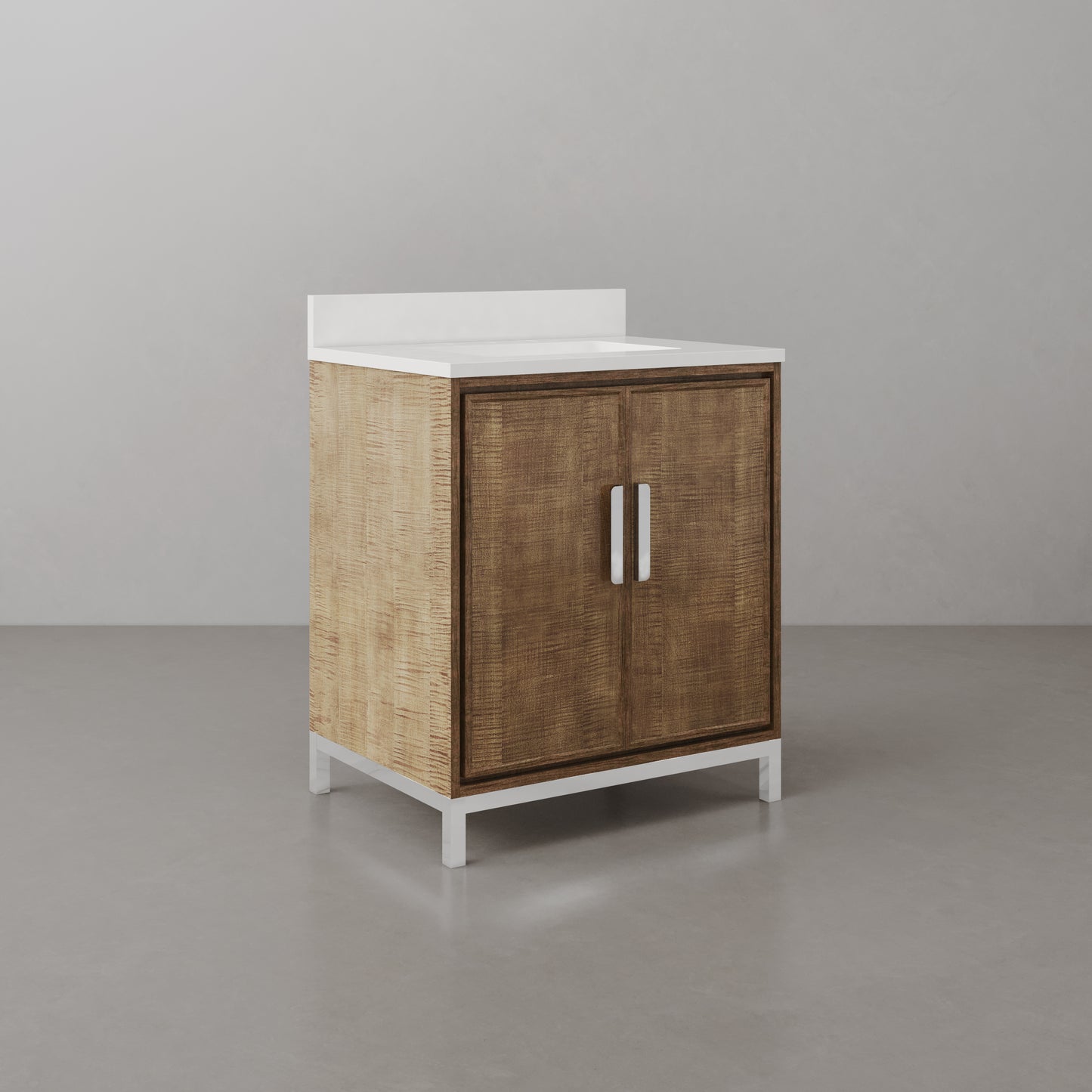 Westin 30 in. x 34.4 in. H Single Sink Bath Vanity in Lustrous Walnut with White Brook Quartz Top | Water Creation