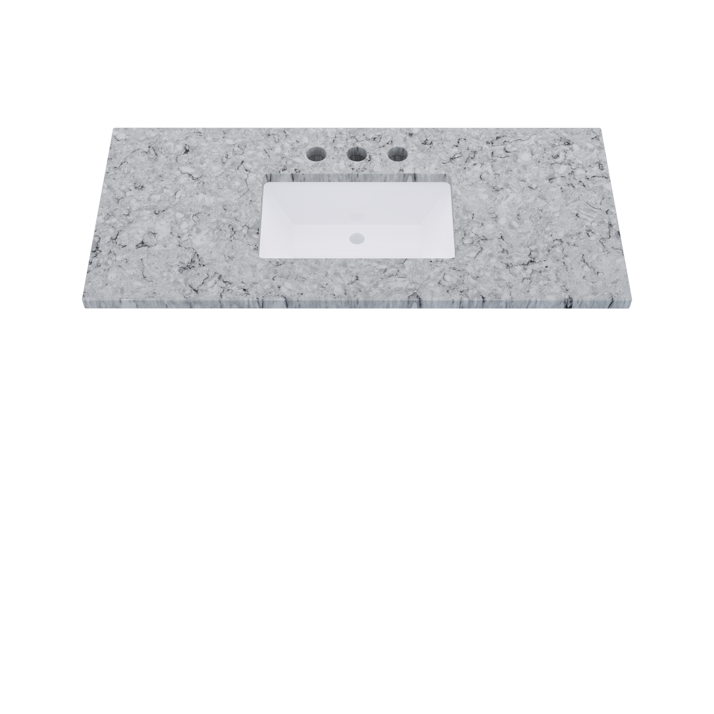 49" Vanderloc Silestone® Quartz Bathroom Vanity Top | Single Rectangle Sink | Centered in Pietra