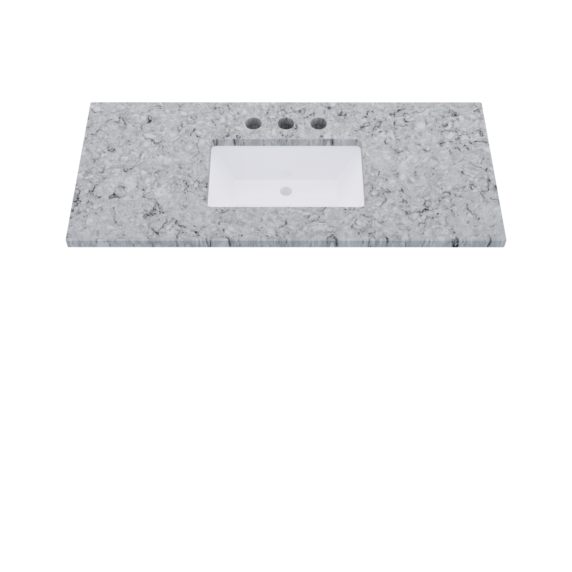 49" Vanderloc Silestone® Quartz Bathroom Vanity Top | Single Rectangle Sink | Centered in Pietra