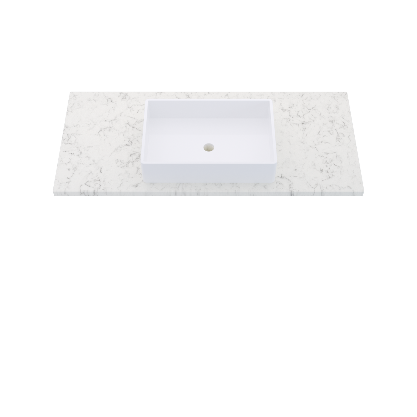 49" Vanderloc Silestone® Quartz Bathroom Vanity Top | Single Vigo Sink | Centered in Lyra