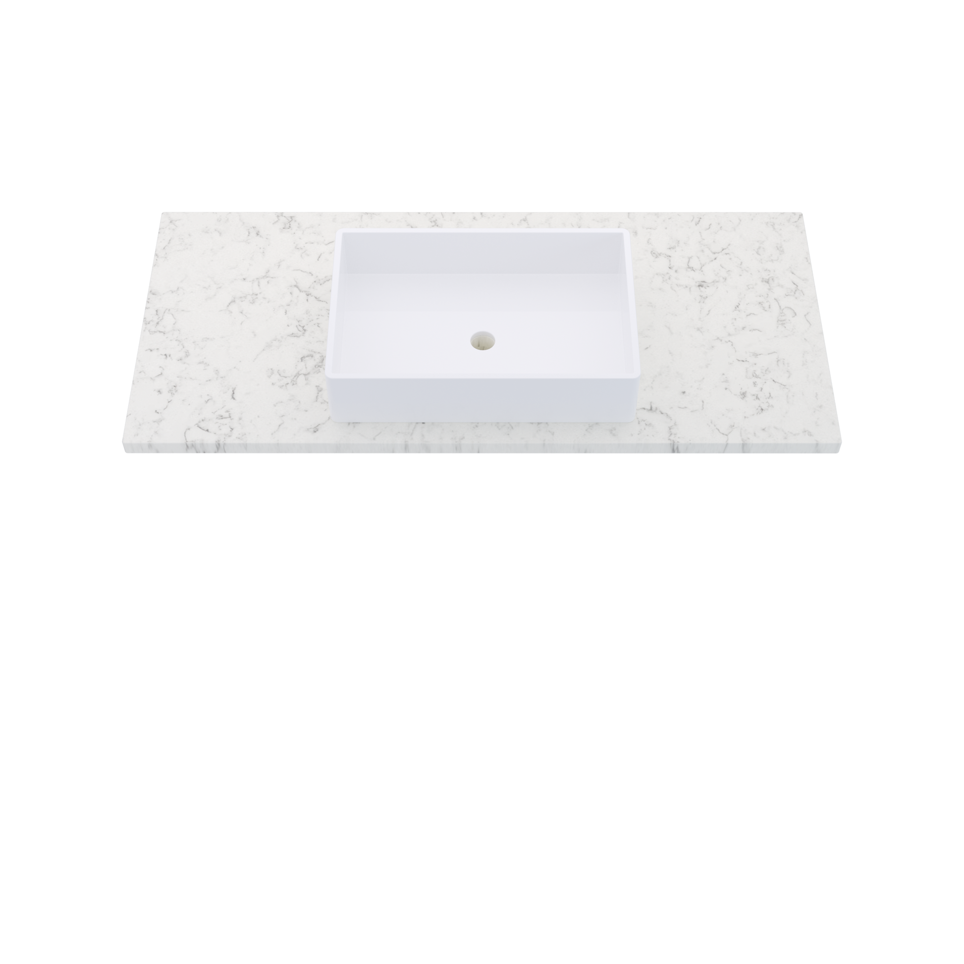 49" Vanderloc Silestone® Quartz Bathroom Vanity Top | Single Vigo Sink | Centered in Lyra
