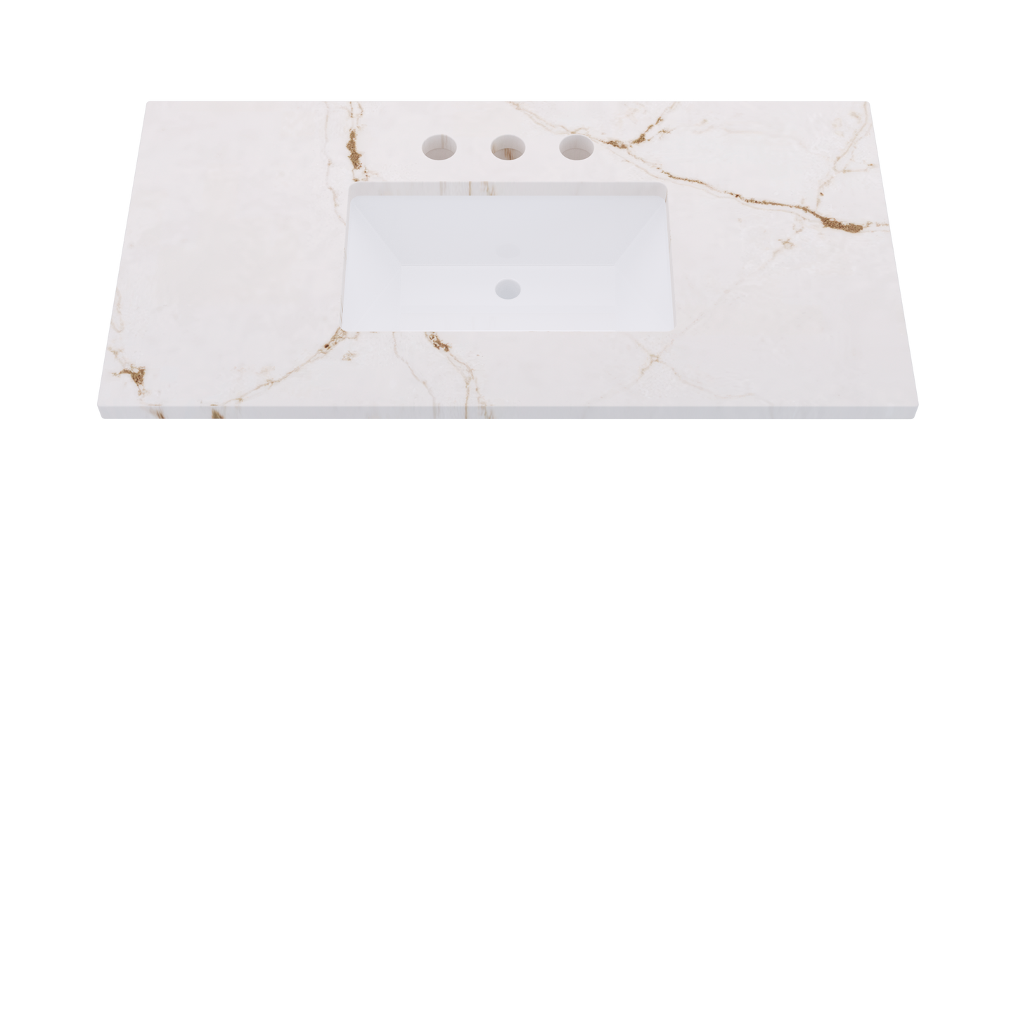 43" Vanderloc Silestone® Quartz Bathroom Vanity Top | Single Rectangle Sink | Centered in Versailles Ivory