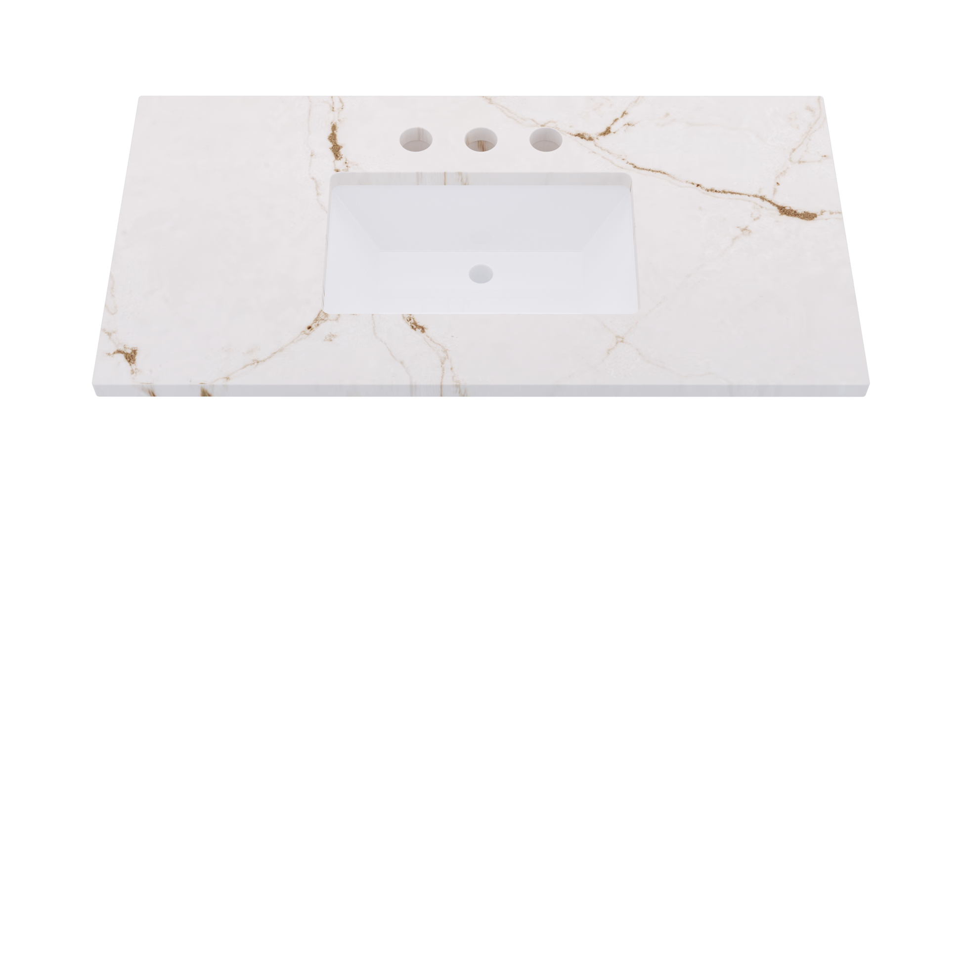 43" Vanderloc Silestone® Quartz Bathroom Vanity Top | Single Rectangle Sink | Centered in Versailles Ivory