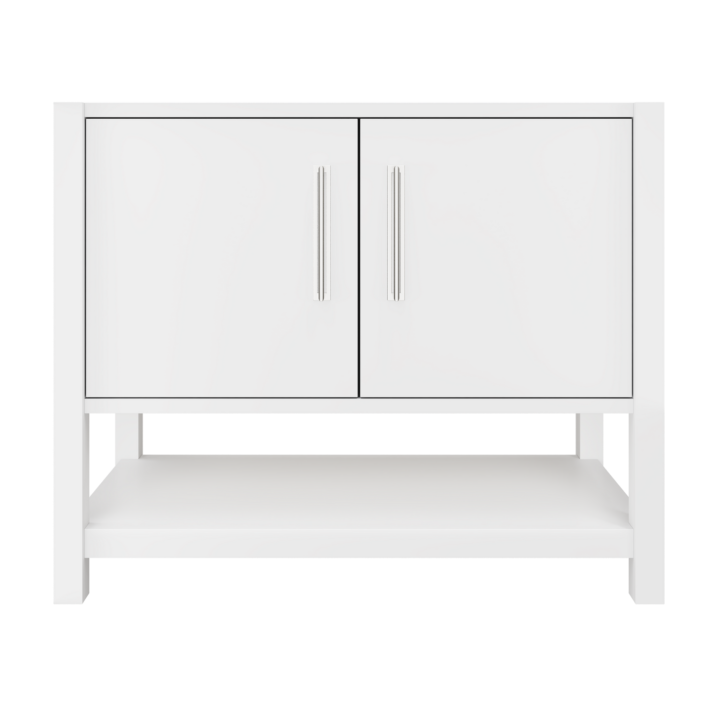 kiawah-single-bath-vanity-42in Pure White Polished Chrome