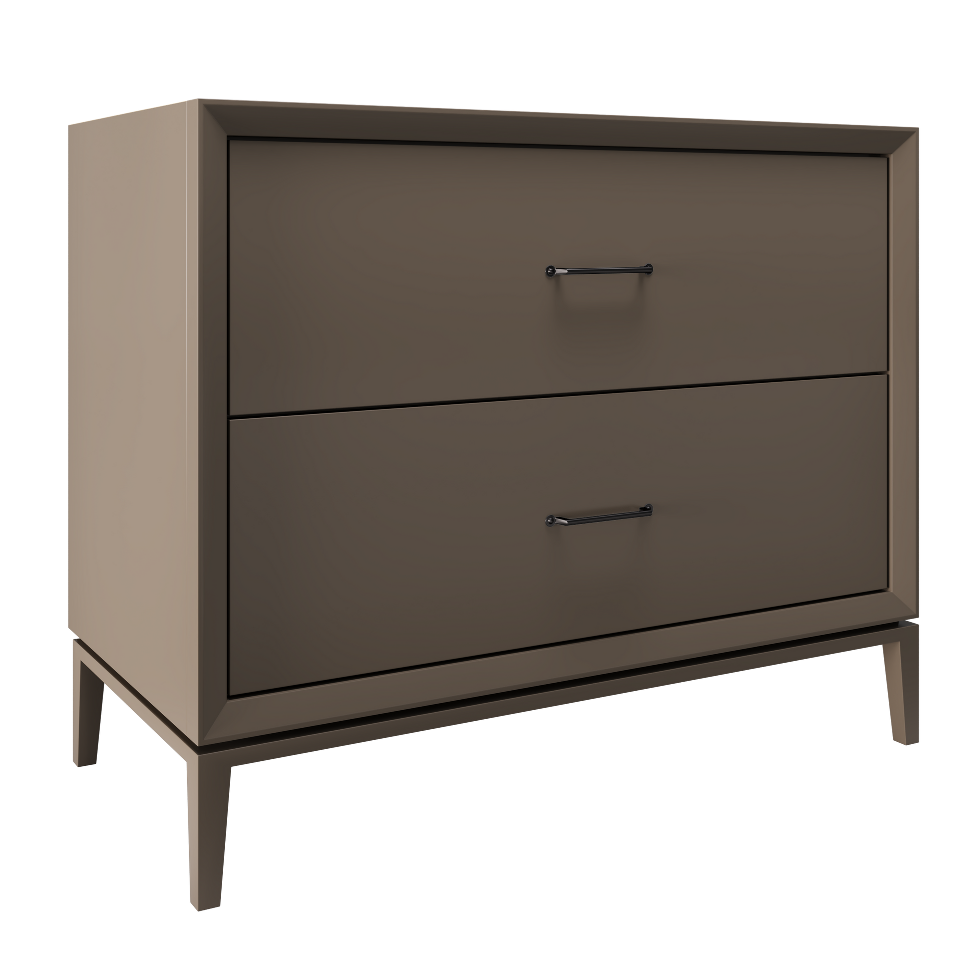 Alexandra 2-Drawer 42" Single Vanity - Truffle / Matte Black