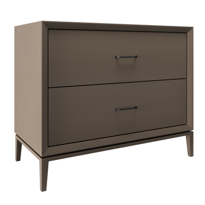 Alexandra 2-Drawer 42" Single Vanity - Truffle / Matte Black