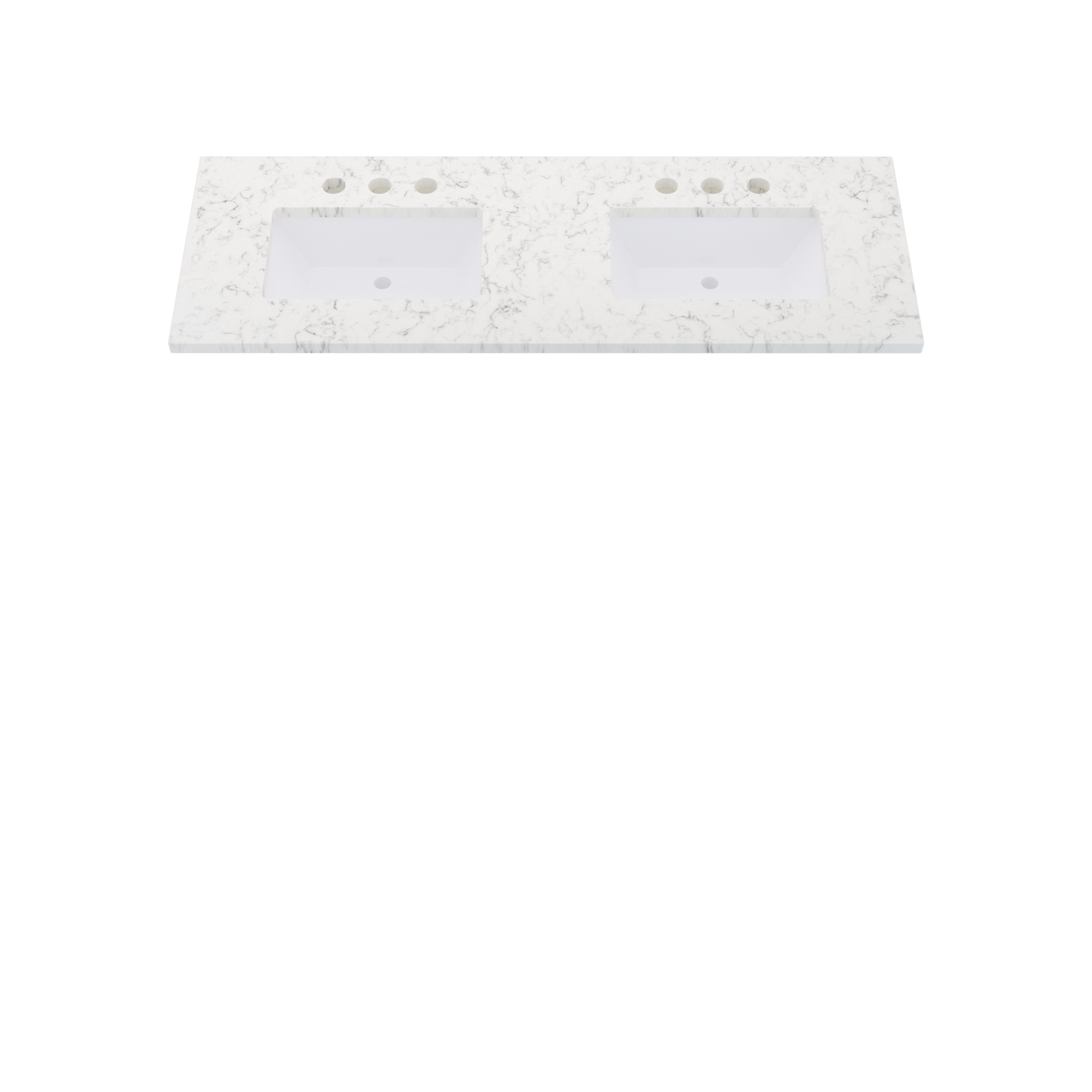 61" Vanderloc Silestone® Quartz Bathroom Vanity Top | Double Rectangle Sink | Centered in Lyra