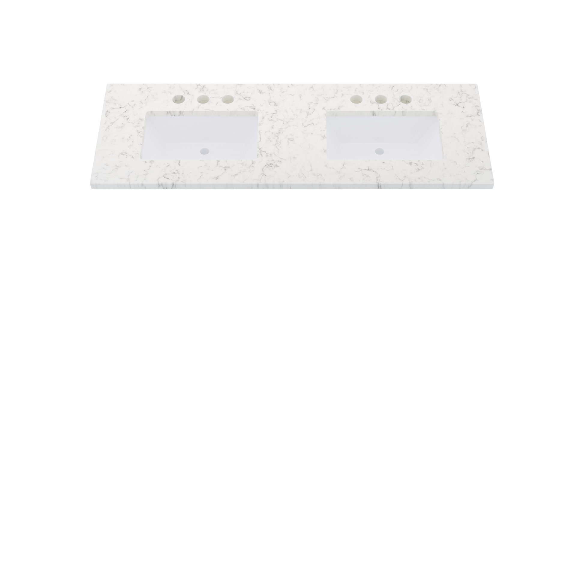 61" Vanderloc Silestone® Quartz Bathroom Vanity Top | Double Rectangle Sink | Centered in Lyra
