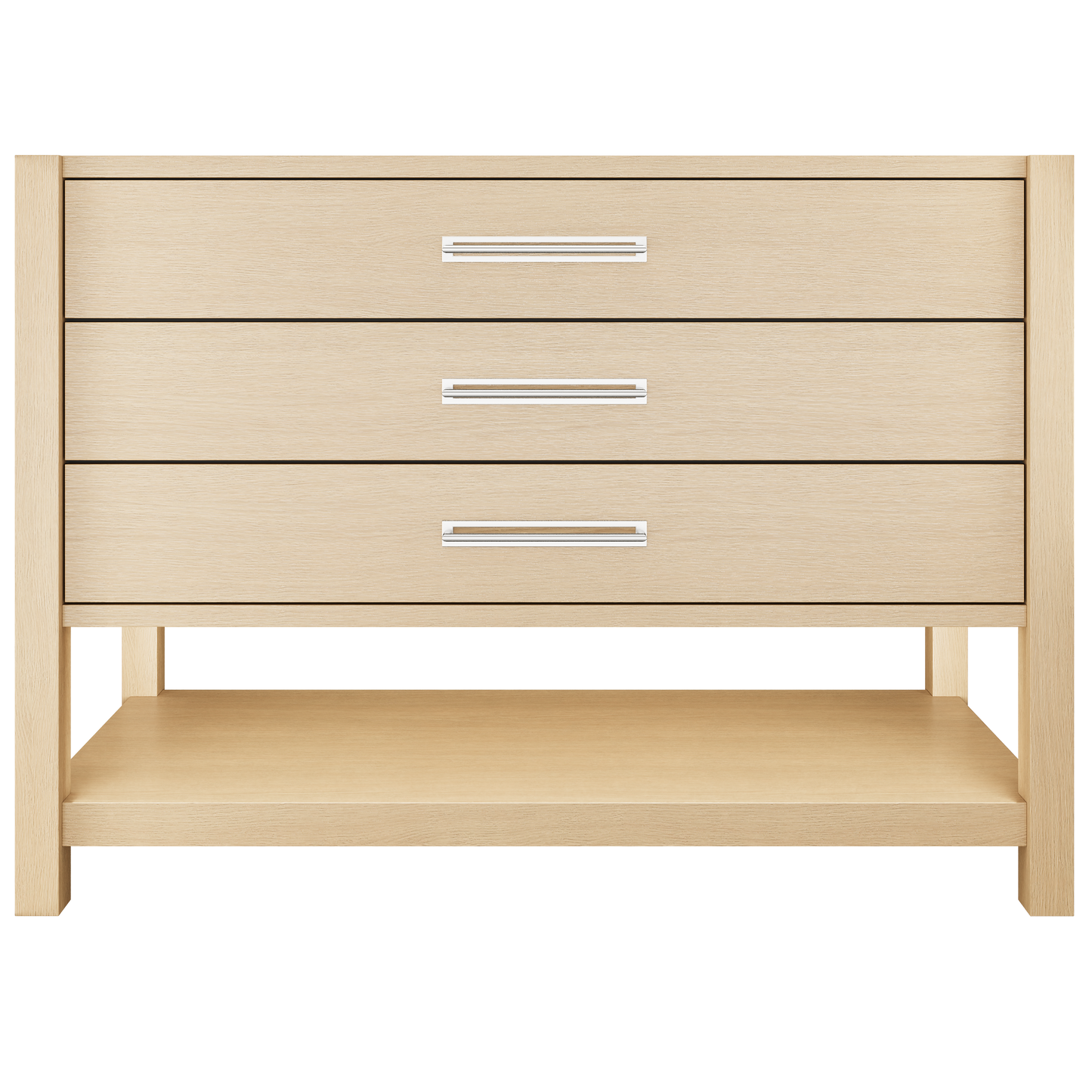 Kiawah 3-Drawer Single Bath Vanity 48in Natural Weathered Polished Chrome