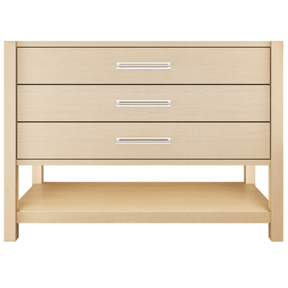 Kiawah 3-Drawer Single Bath Vanity 48in Natural Weathered Polished Chrome