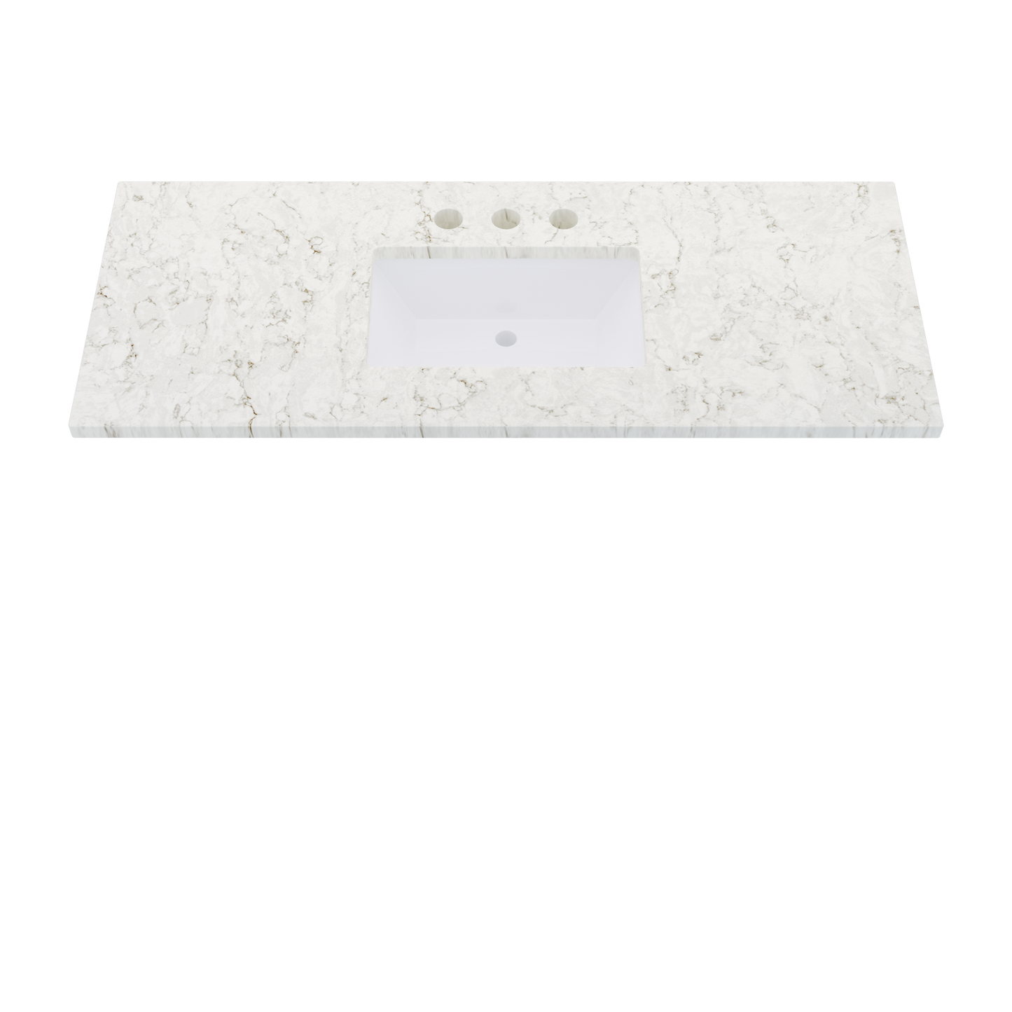 55" Vanderloc Silestone® Quartz Bathroom Vanity Top | Single Rectangle Sink | Centered in Lusso