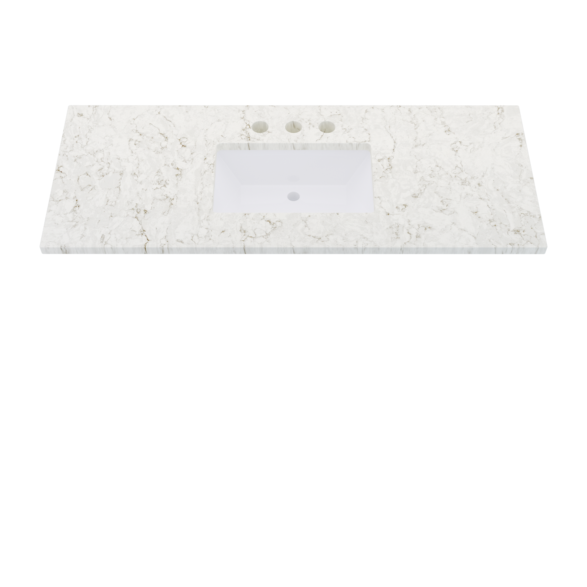 55" Vanderloc Silestone® Quartz Bathroom Vanity Top | Single Rectangle Sink | Centered in Lusso